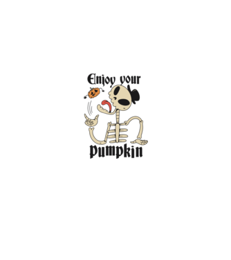 Enjoy your pumpkin Skeleton model turcoaz pe tricou