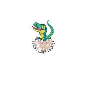 Be kind adopt a Raptor tricou cu dinozaur model alb pe tricou