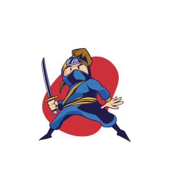 Copil Ninja model alb pe tricou