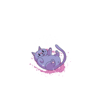Space Cat - pisică drăguță în spațiu model negru pe tricou
