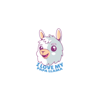 I Love My Papa Llama tricou drăguț cu lamă pentru bunicul model albastru deschis pe tricou