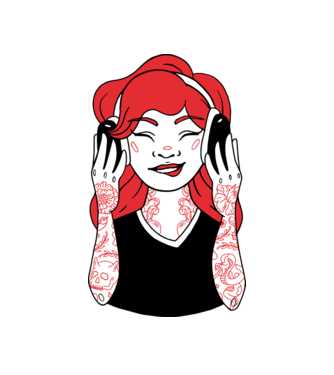 Fată Gamer tatuată model alb pe tricou