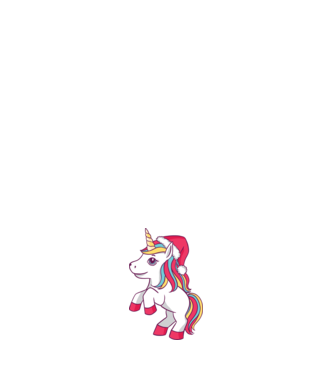 Unicorn de Crăciun model alb pe tricou