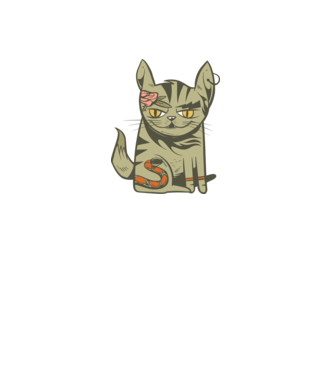 Pisoi tatuat model alb pe tricou