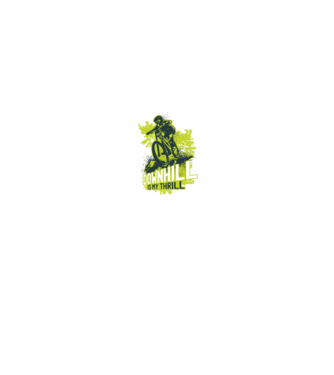 Downhill Is My Thrill tricou bicicletă model negru pe tricou