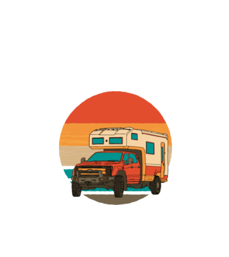 Campervan Retro model negru pe tricou