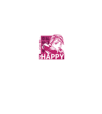 'I''m happy fată Anime antisocială' model negru pe tricou