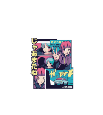 Anime Vaporwave See you Later model alb pe tricou