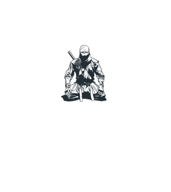 Ninja model gri pe tricou