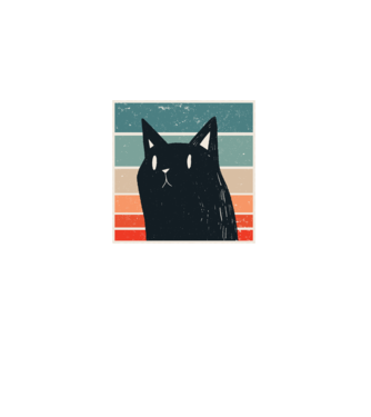 Pisică retro model negru pe tricou