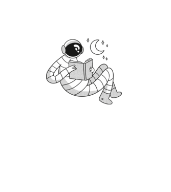 Lectură Astronaut model turcoaz pe tricou