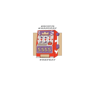 Slot machine model alb pe tricou