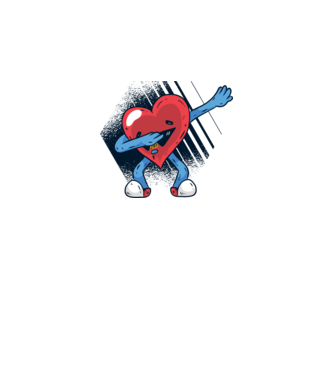 'Inimă DAB Floss Heart tricou amuzant pentru Valentine''s Day' model alb pe tricou