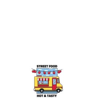 Foodtruck model negru pe tricou