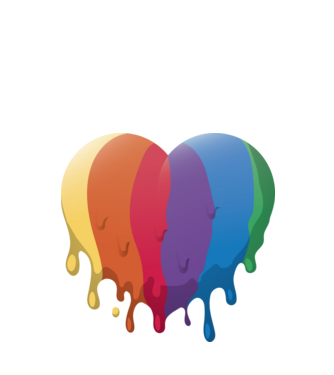 LGBTQ Inimă model negru pe tricou