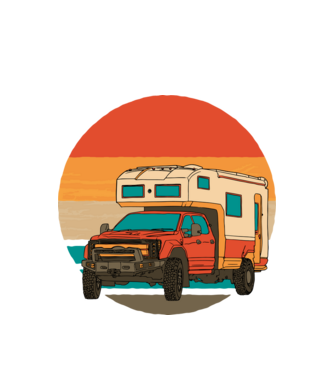 Campervan Retro model alb pe tricou