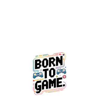 Born to Game Pixel Alb model alb pe tricou