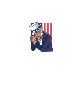 Uncle Sam se roagă model gri pe tricou