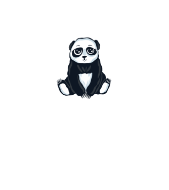 Panda drăguț model gri pe tricou