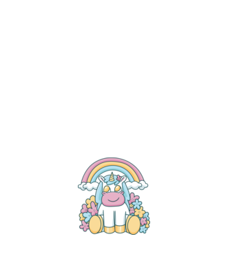 Unicorn drăguț model alb pe tricou