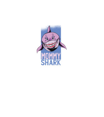 Mommy Shark tricou pentru mama model negru pe tricou