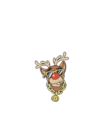 Gangster Reindeer model alb pe tricou