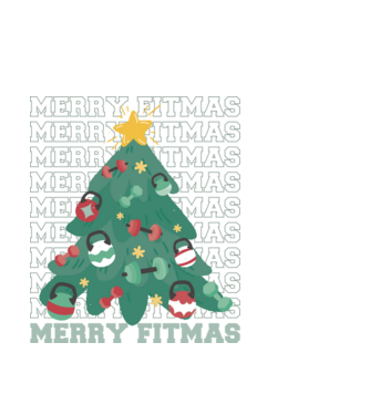 Merry Fitmas Fitmas Pom de Crăciun Fitness model negru pe tricou