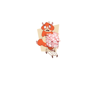 Hamster Panică cumpărături model gri pe tricou