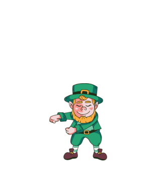 Leprechaun Floss - St. Patrick DAB dans model albastru închis pe tricou