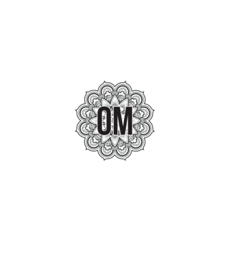 OM Mandala model alb/roșu pe tricou