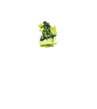 Downhill Is My Thrill tricou bicicletă model negru pe tricou