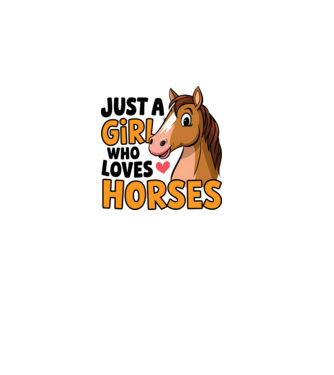 Just a girl who loves horses Alb model roz deschis pe tricou