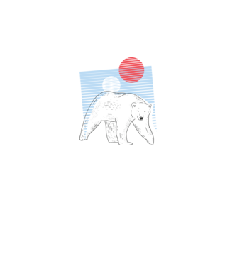 Urs polar model alb pe tricou