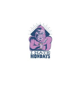 Urăsc zilele de luni model alb pe tricou