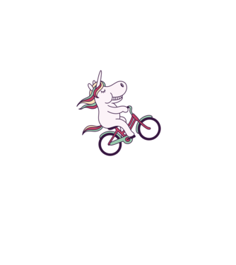 unicorn cu bicicletă model gri pe tricou