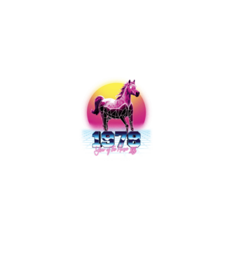 1978 Year of the Horse model negru pe tricou