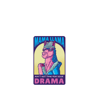 Mama Lama model alb pe tricou