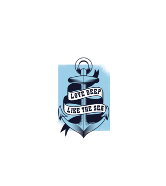'Love deep like the sea ancoră dragoste Valentine''s Day' model turcoaz pe tricou