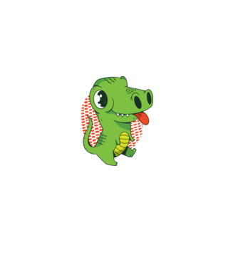 Dinozaur drăguț model gri pe tricou