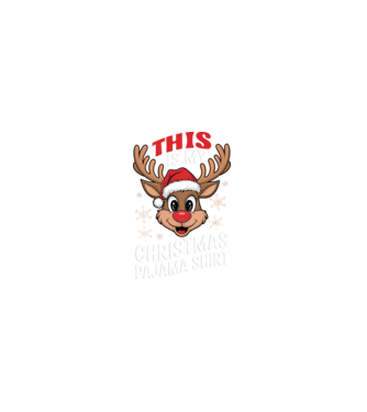 Christmas Pajama Reindeer Negru model negru pe tricou