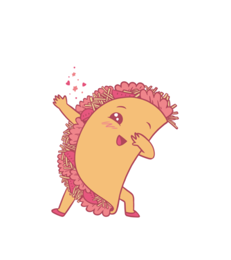 Kawaii Taco DAB model alb pe tricou