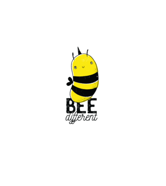 Bee different tricou albinuță model alb pe tricou