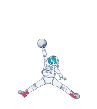 Air Astronaut tricou astronaut model roșu pe tricou