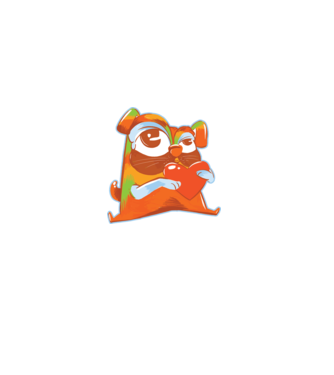Mops colorat model gri pe tricou