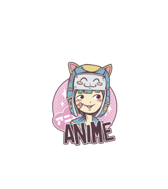 Fată drăguță Anime model negru pe tricou