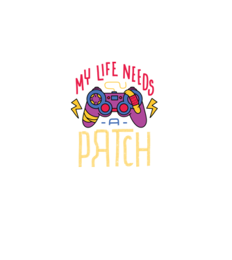 My life needs a patch Gamer model negru pe tricou