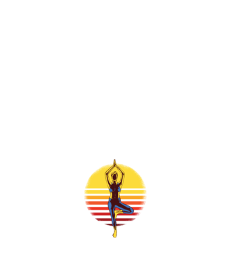 Retro yoga model negru pe tricou