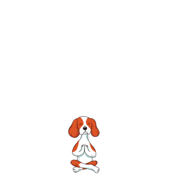 Yoga Drăguț Câine Beagle model alb pe tricou