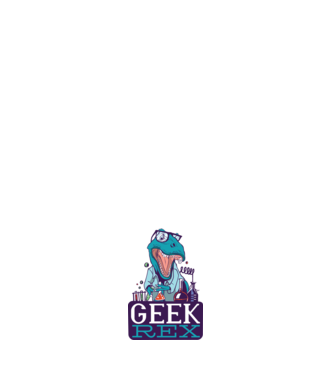 Geek Rex dinozaur tricou model negru pe tricou