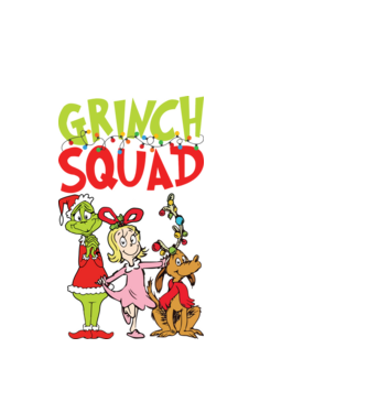 Grinch Squad model alb pe tricou